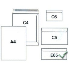 Конверт білий з клейким шаром, 110 х 220 мм, DL (E65)