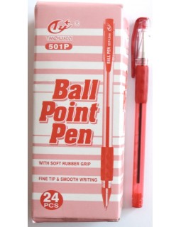 Ручка масляная, красная.