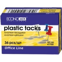 Кнопки-цвяшки кольорові по 36 шт. у картонній коробці, ТМ Economix