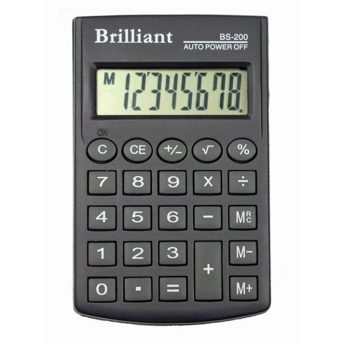 Калькулятор «Brilliant» 6х10 см, BS-200