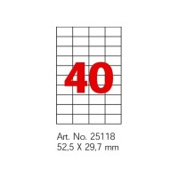 Етикетки-цінники, 52,5х29,7 мм білі, 40 шт., ТМ Economix