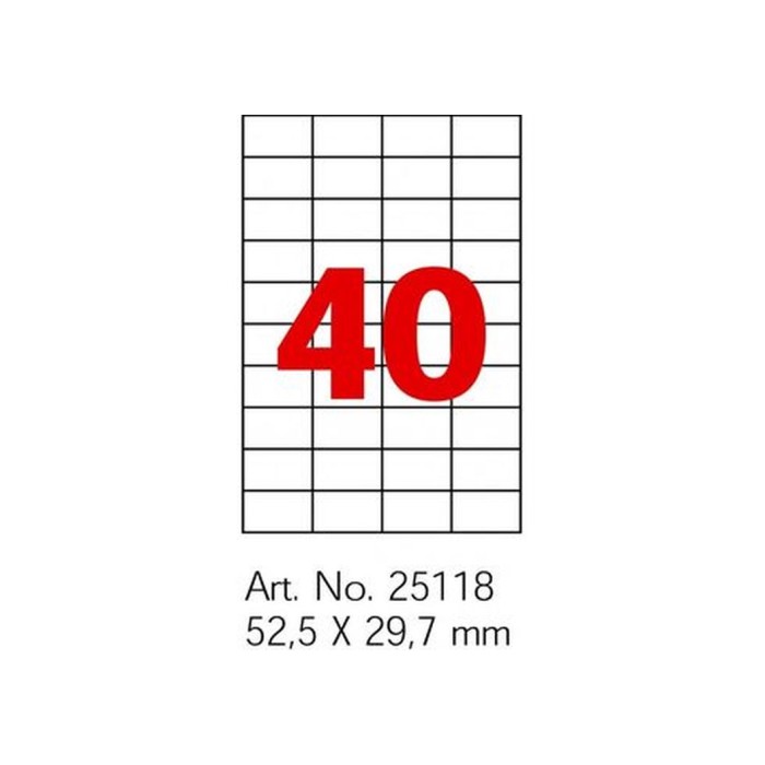 Етикетки-цінники, 52,5х29,7 мм білі, 40 шт., ТМ Economix