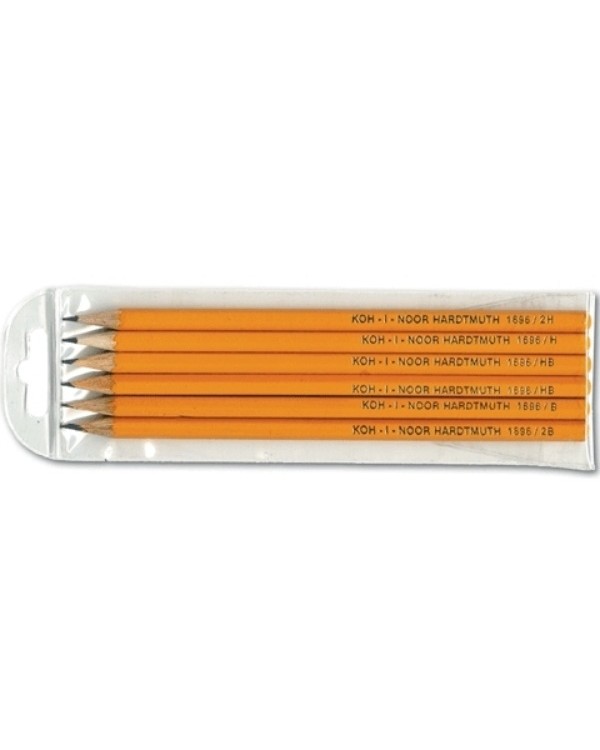 Набор графитных карандашей, без резинки, 2Н-2В, в спайке 6 шт., ТМ Koh-i-Noor