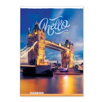 Канцелярська книга у лнію на 96 аркушів на скобі з картонною обкладинкою, в асортименті, ТМ Gold Brisk