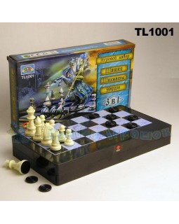 Шахи «3 в 1», шашки, нарди, у коробці 32х18 см