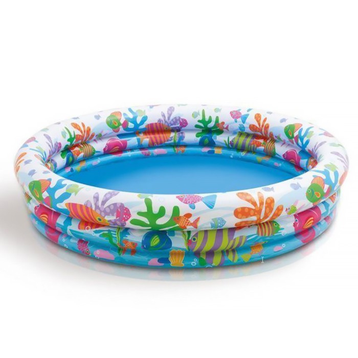 Басейн надувний «Рибки» круглий 132х28 см на 3 секції, від 3 років , ТМ Intex