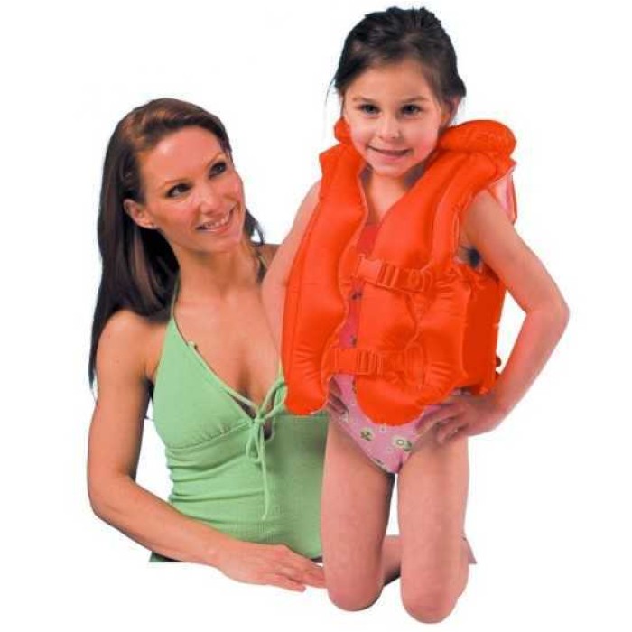 Жилет надувний на 2 застібки на 3-6 років червоний, у коробці 19,5х4х13 см, ТМ Intex