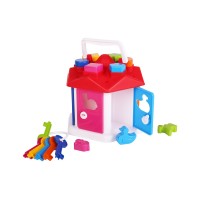 Куб «Розумний малюк. Будиночок» з 6 геометричних фігур, 6 тварин, 6 ключів, у пакеті 20х18х18 см, ТМ Технок