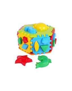 Куб «Розумний малюк. Гіппо», 12 різнокольорових геометричних фігурок та тварин, ТМ Технок