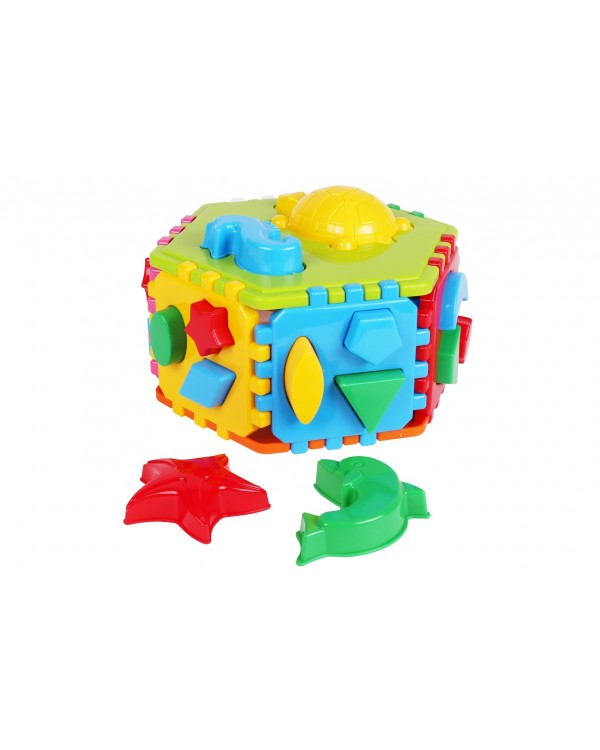 Куб «Розумний малюк. Гіппо», 12 різнокольорових геометричних фігурок та тварин, ТМ Технок