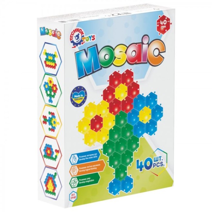 Мозаїка-пазли «Килимок» з 40 деталей, у коробці 22х17,5х5,5 см, ТМ Технок