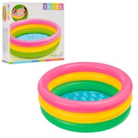 Басейн надувний «Барвистий» 86х25 см з надувним дном на 3 кільця для дітей від 2 років, у коробці 20х19х6 см, ТМ Intex