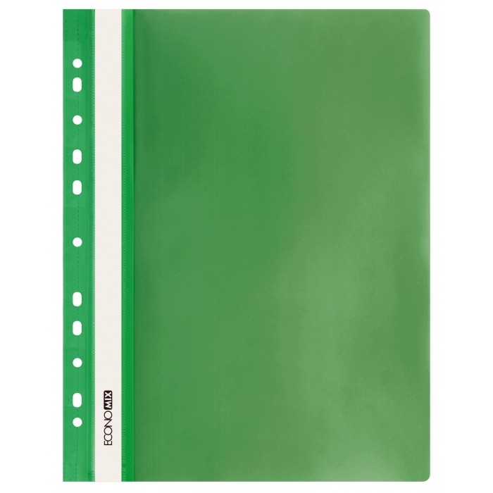 Папка-швидкозшивач А4 з прозорим верхом з перфорацією зелена, ТМ Economix