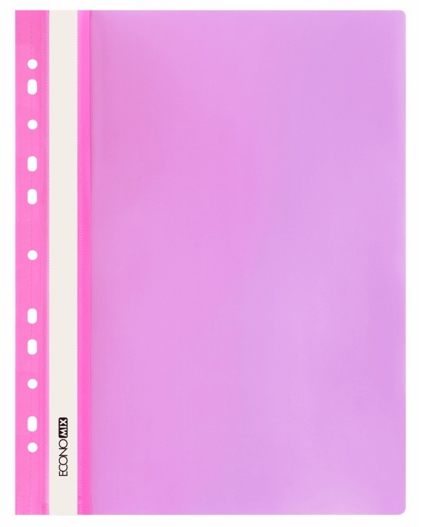 Папка-швидкозшивач з прозорим верхом, А4, з перфорацією, рожева, ТМ Economix