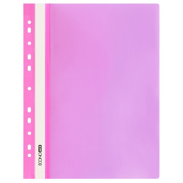 Папка-швидкозшивач А4 з прозорим верхом з перфорацією, рожева, ТМ Economix