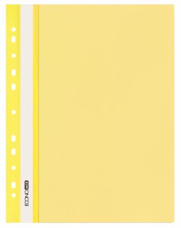 Папка-скоросшиватель, с прозрачным верхом, А4, перфорация, желтая, ТМ Economix