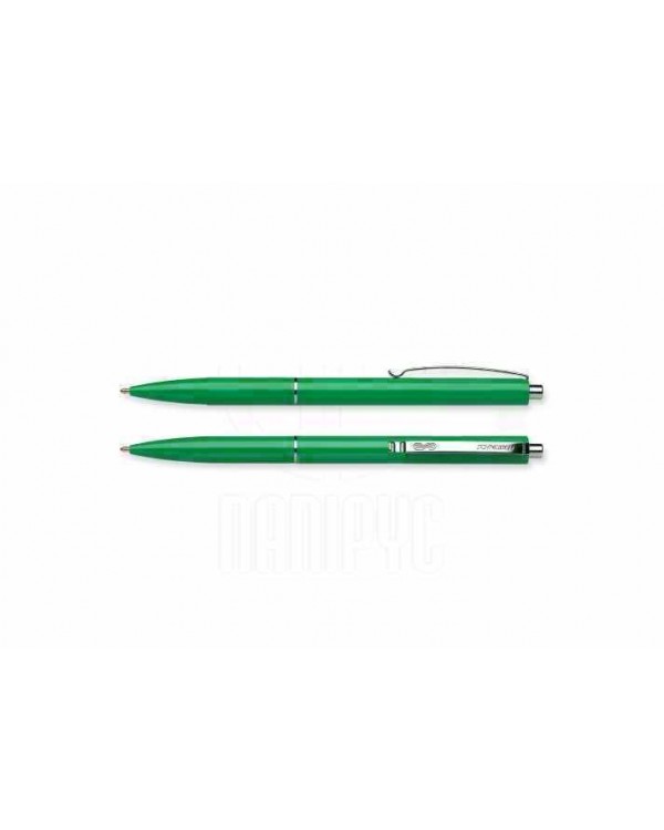 Ручка шариковая, автоматическая, синяя, корпус зеленый, ТМ Schneider