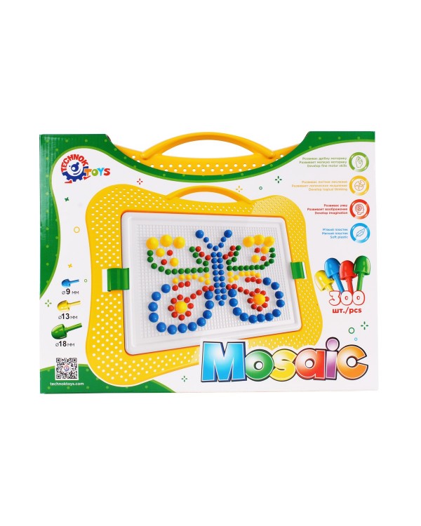 Мозаїка для малюків 7, 4 кольори, 300 елементів, у коробці 37,5х29х5 см, ТМ Технок