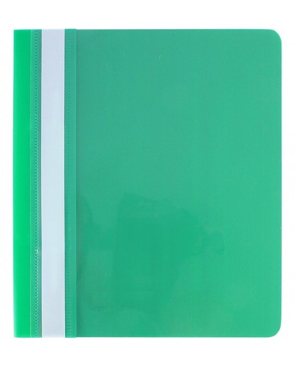 Папка - скоросшиватель с прозрачным верхом А5 без перфорации, зеленая.