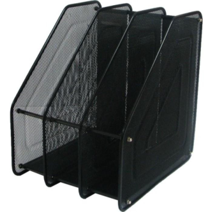 Лоток вертикальний металевий на 3 відділення чорний, 350х280х80 мм, ТМ Leader