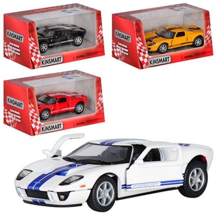Машина «2006 Ford GT» 12,5 см металева інерційна, в асортименті, у коробці 16х7,5х8 см, KINSMART