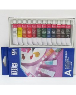 Краски акриловые «Basics», 12 цветов по 12 мл, TM J. Otten
