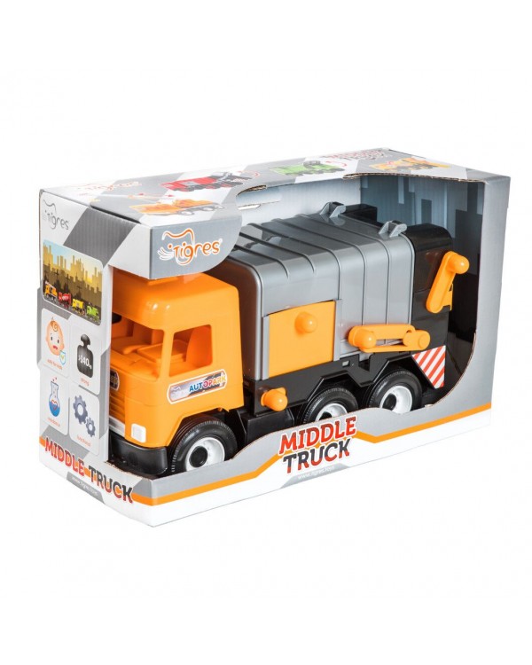 Сміттєвоз «City Middie truck», інерція, 27х44х19 см, ТМ Тигрес