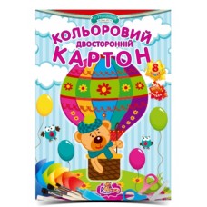 Картон А4 10 аркушів на 8 кольорів + 1 золото+ 1 срібло, двосторонній, ТМ Рюкзачок