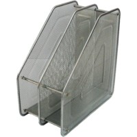 Лоток «Сітка» вертикальний металевий на 2 відділення срібний 335х285х80 мм, ТМ Leader
