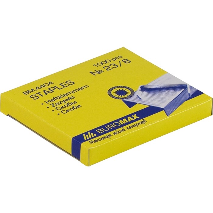 Скоби № 23/8, 1000 шт. «Люкс» ТМ Buromax