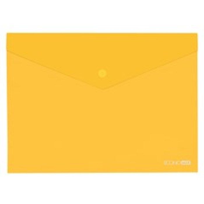Папка-конверт на кнопці А4 180 мкм прозора, фактура «глянець» жовта, ТМ Economix