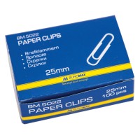 Скріпки нікельовані круглі 25 мм, 100 шт., ТМ JOBMAX