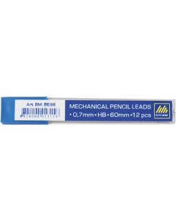 Стрижні для механічних олівців, графітні, HB, 0.7 мм, 12 штук, ТМ Buromax