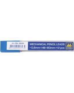 Стрижні для механічних олівців графітні HB, 0.5 мм, 12 штук, ТМ Buromax