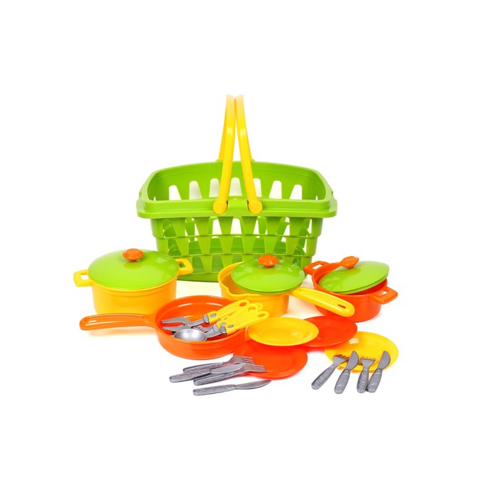 Набір посуду з 24 предметів, у кошику 36х26,5х18 см, ТМ Технок