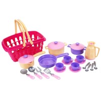 Набір посуду «Столовий» з 25 предметів, у кошику 36х26,5х18 см, ТМ Технок