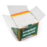 Крейда «Шкільна», квадратна, біла + кольорова, 12х12 мм, 100 шт, ТМ 1 Вересня