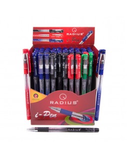 Ручка кулькова, мікс кольорів: синя, чорна, червона, зелена, у картоному боксі, ТМ Radius