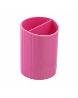 Подставка для ручек круглая, 2 отделения, розовая, ZiBi.