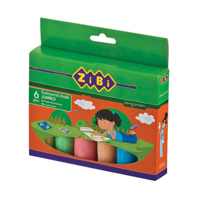 Крейда кольорова 6шт., JUMBO, картонна коробка