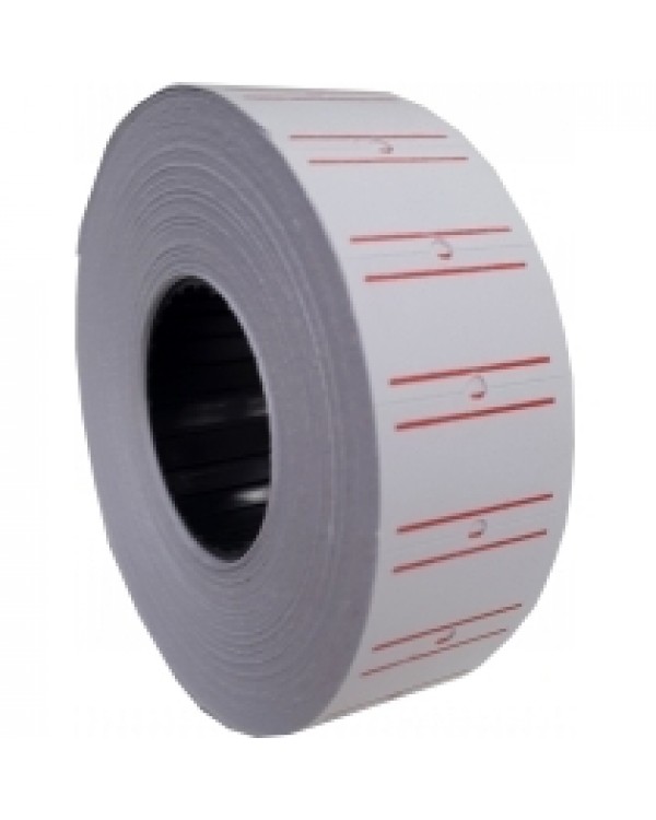 Етикетки-цінники 21х12 мм білі з червоною полоскою, 1000 шт, ТМ Economix