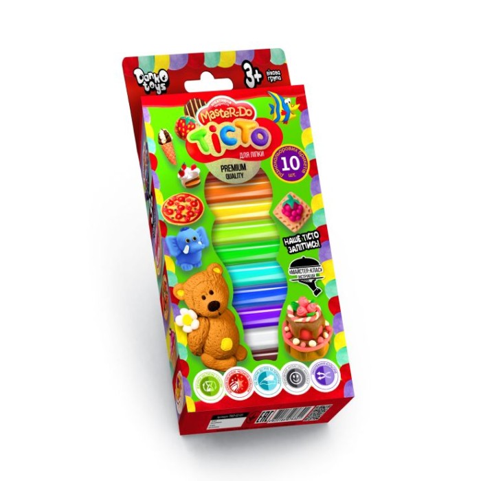 Набір тісто для ліплення «Master Do» на 10 кольорів по 40 г, у коробці 11х10х2 см, ТМ Данко Тойс