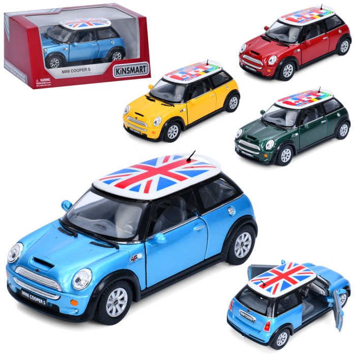 Машина «Mini Cooper S» 13 см 1:36 металева інерційна, у коробці 16х8х7,5 см, KINSMART