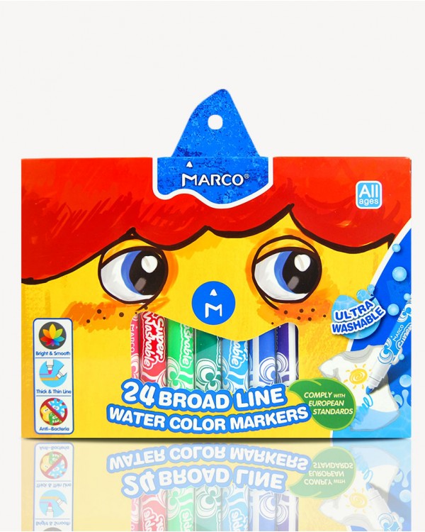 Фломастеры «Super Washable Jumbo», 24 цвета, ТМ Marco