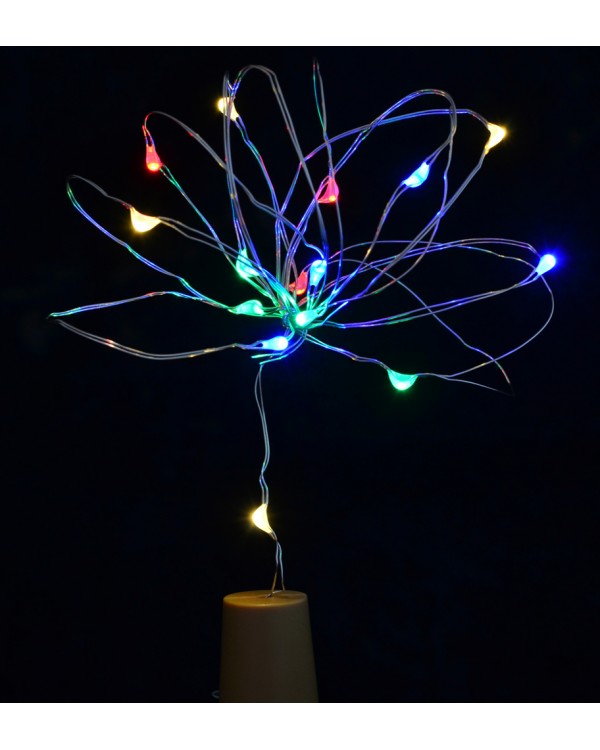 Электрогирлянда LED - нитка, 15 ламп «Согк light for bottle» многоцветная, 1,60 м.