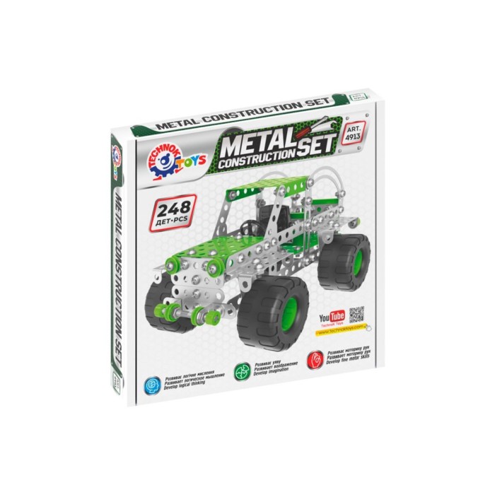 Конструктор металевий «Позашляховик» з 248 деталей, у коробці 19х19х3,5 см, ТМ Технок