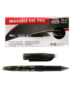 Ручка гелевая пиши - стирай, черная, арт.HM-158