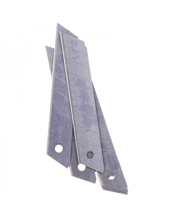Лезвия сменные для канцелярских ножей, ширина 18 мм, 10 штук в упаковке, TM Buromax