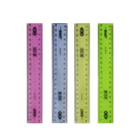 Лінійка 20 см пластикова тонована, в асортименті, ТМ ZiBi