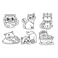 Набір трафаретів Sun Deco «Кошенята» пластикових з 6 одиниць, Amos